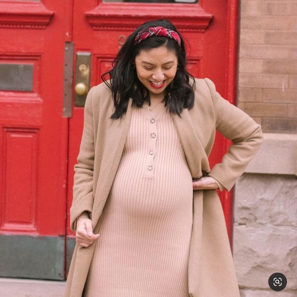 Roolee knit button up ribbed sweater midi dress - Picture 3 of 8